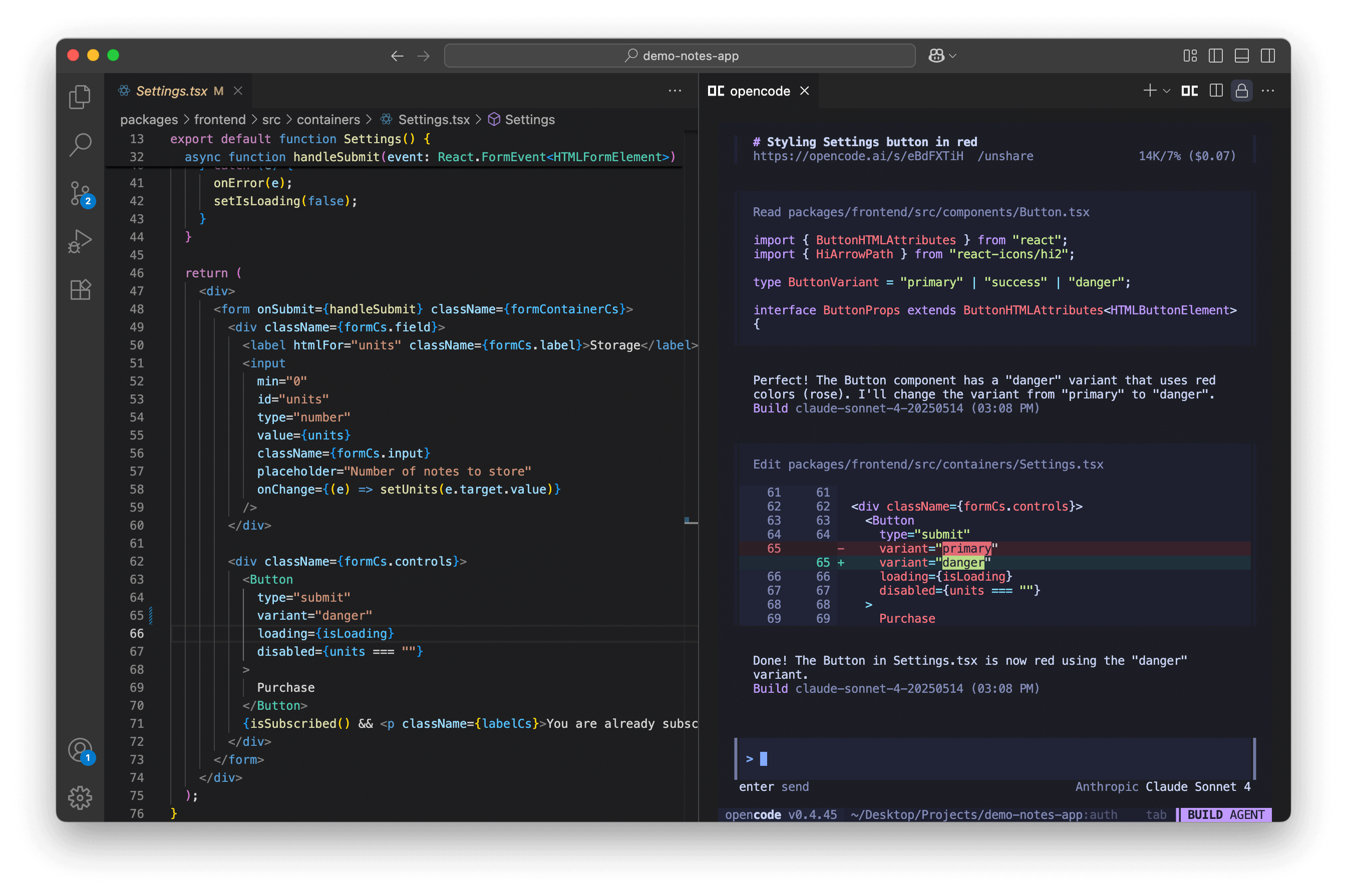 رابط رسمی OpenCode در VS Code