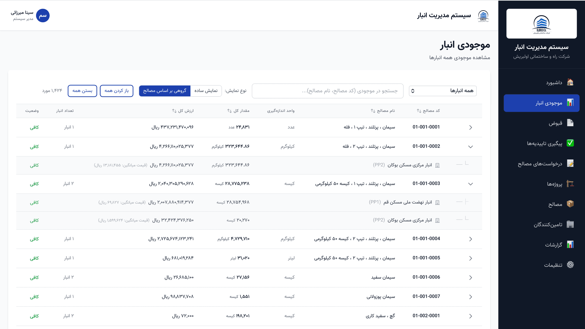 مدیریت مصالح - کاتالوگ مصالح ساختمانی